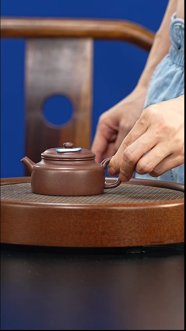 茶壶紫砂全手工千玺紫泥-扁德钟