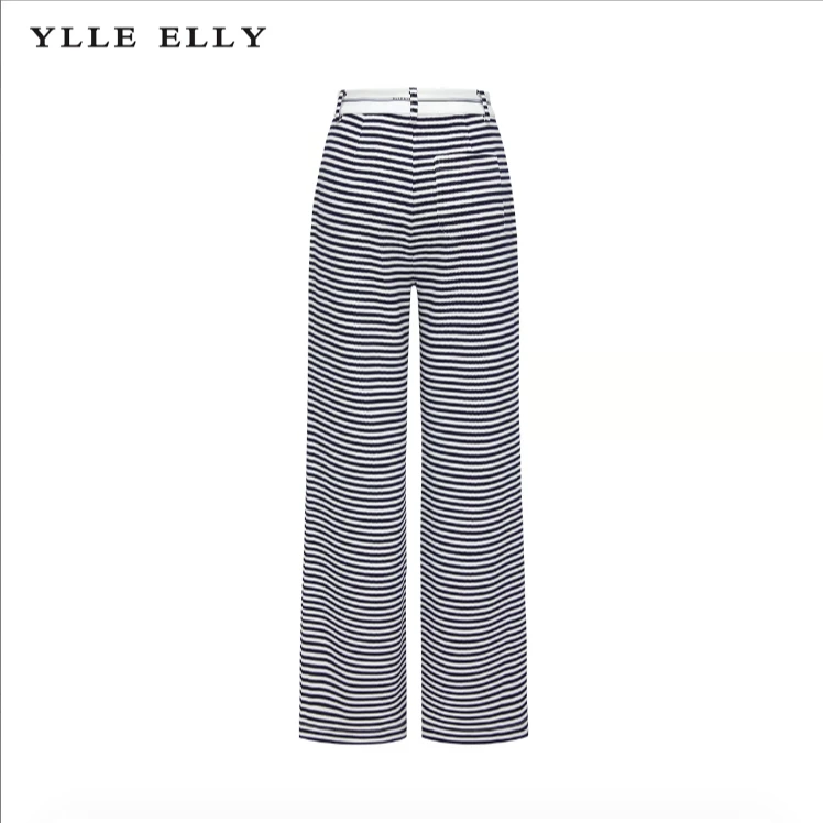 【商场同款】条纹直筒裤2024春季新款高腰百搭休闲长裤Y102308611