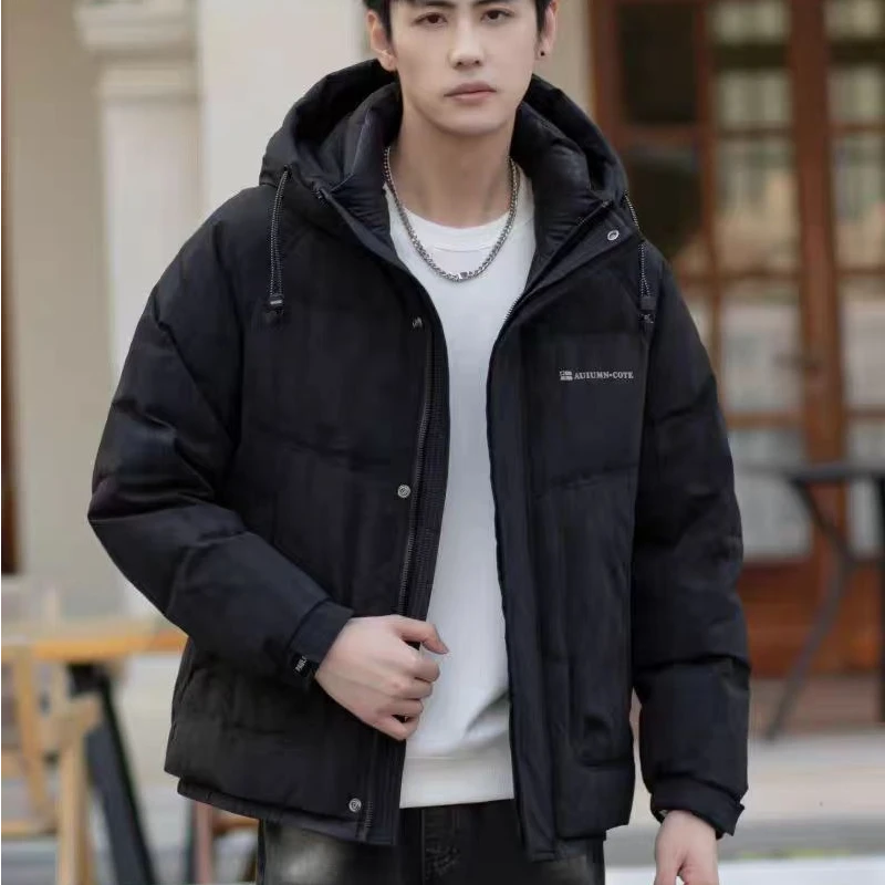连帽加厚外套男士新款冬季加厚保暖户外加厚时尚外套青年冬装1070
