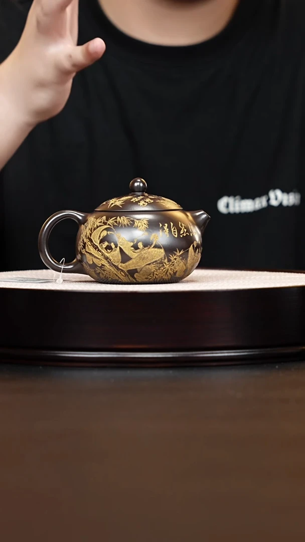 茶壶紫砂宜兴紫砂 熊猫西施 龙山赤金砂 蒋琴