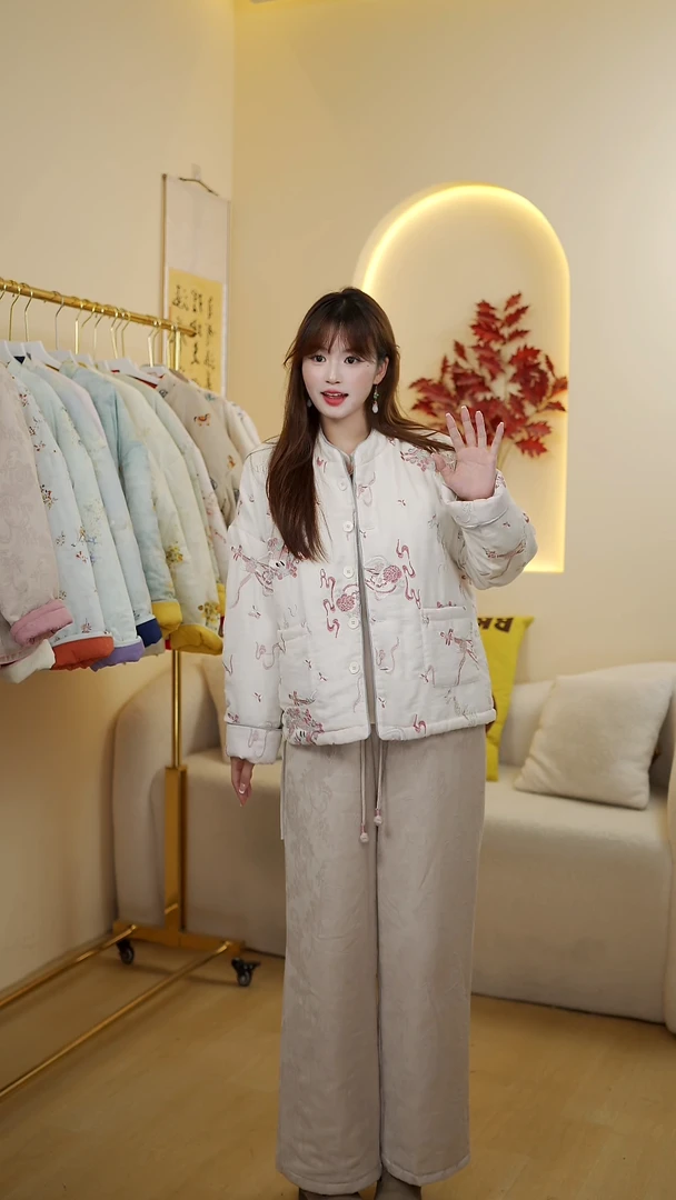 沫沫家【刺绣系列-棉服】2025设计师新款新中式冬季保暖棉服外套