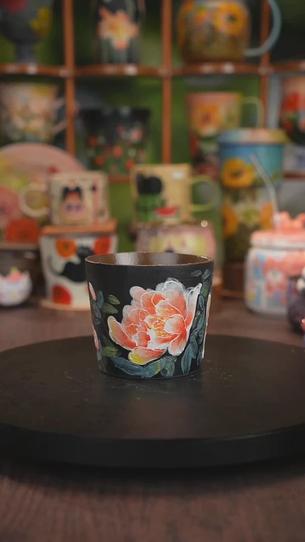 紫砂油画釉下彩手绘