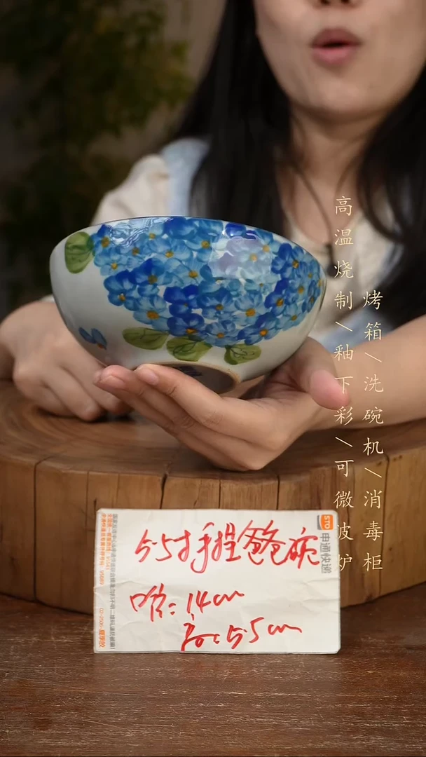 碗瓷景德镇手工手绘高温瓷釉下彩