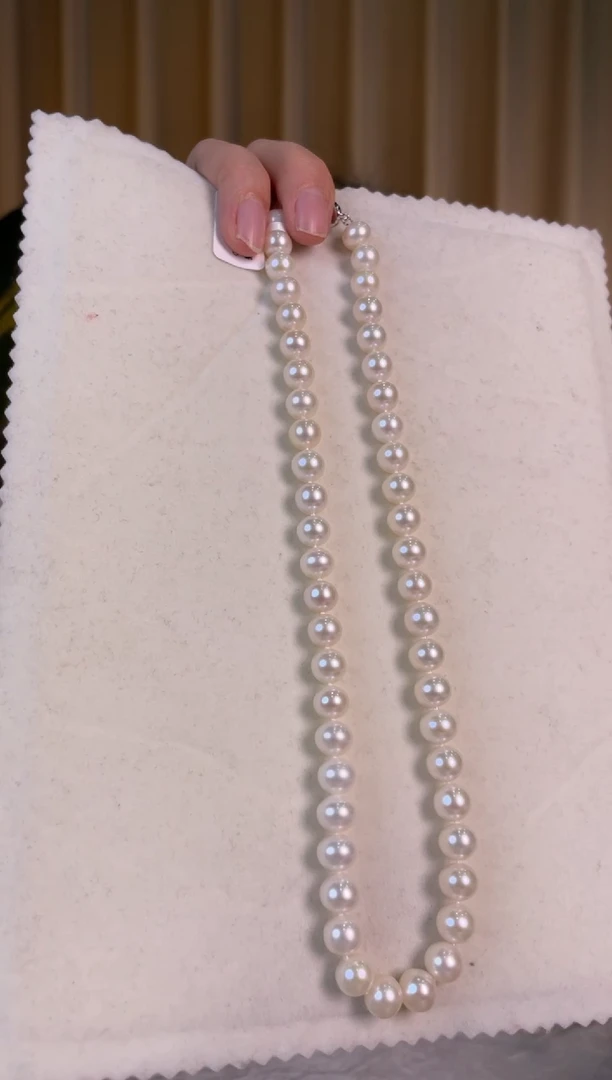 【闪购商品】淡水珍珠颈饰银S925镶嵌淡水无核 8.3-9.3mm