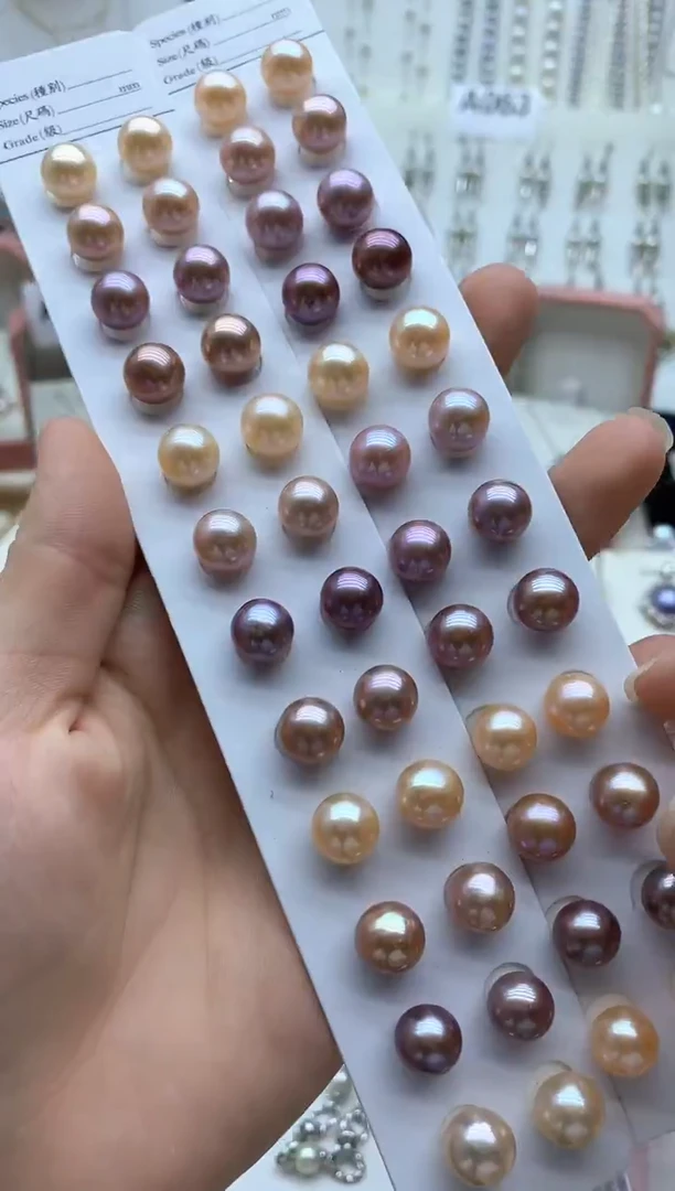 银S925镶嵌耳饰淡水珍珠多样性发其一