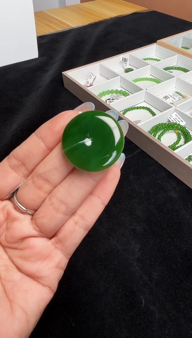 吊坠(不含链)未镶嵌和田玉碧玉 30平安扣