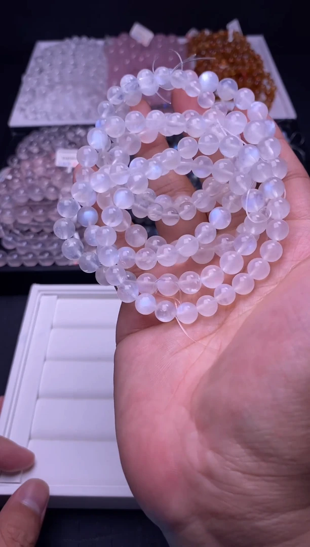 手链未镶嵌月光石7mm蓝月光（多样性发货， 发其一）