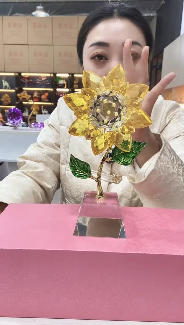 水晶玻璃向日葵摆件一个