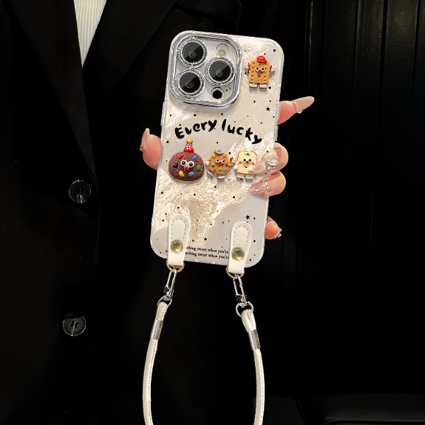 波点饼干适用苹果vivo华为oppo小米iPhone16创意冰川纹手机壳