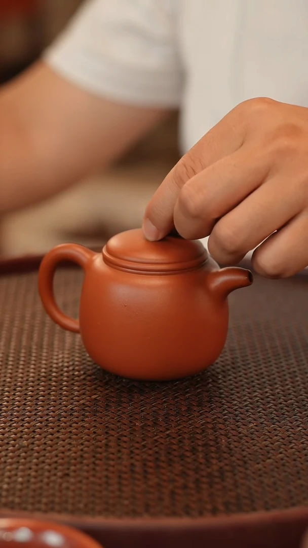 茶壶紫砂袍尊 朱泥 175cc
