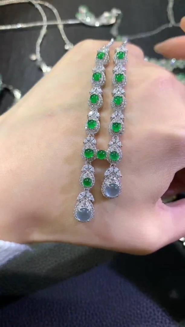 【闪购商品】翡翠颈饰银S925镶嵌208-套链（多样性发货一件