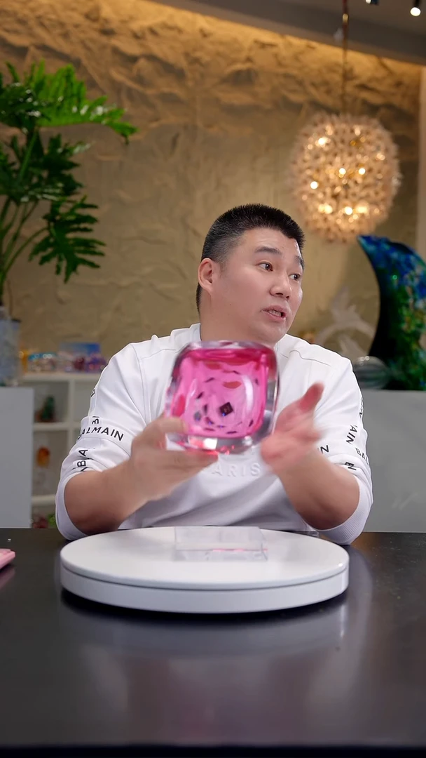 摆件金红色切面方形果碗