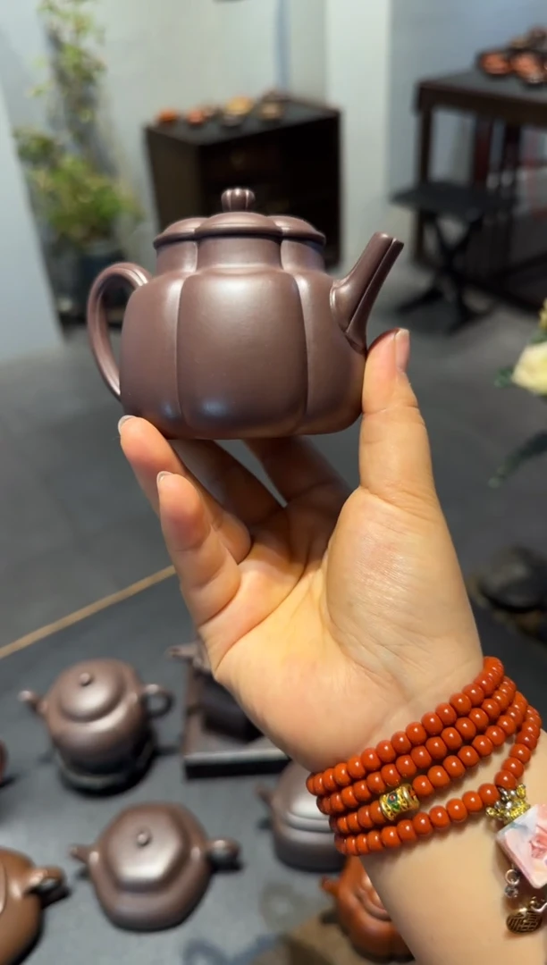 茶壶紫砂繁花 天青