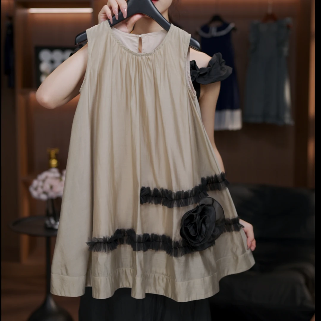 bufan【现货】高品质女童连衣裙夏季凉感小众设计感显瘦小女孩亲子