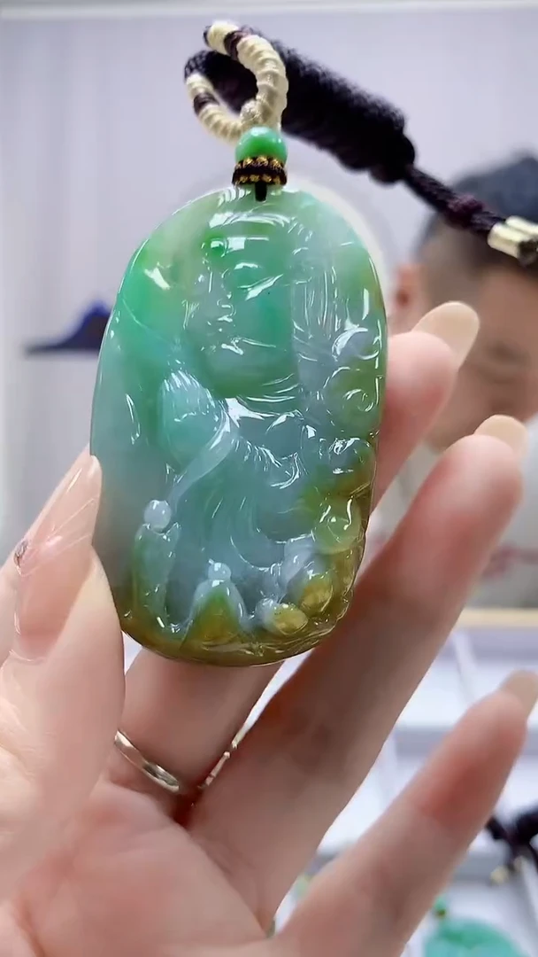 未镶嵌定制翡翠4898DD-毛货挂件107