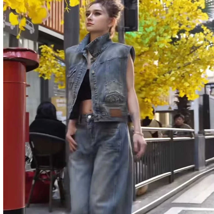 网红新款牛仔马甲女春夏款2025新款时髦洋气无袖坎肩外套短款上衣