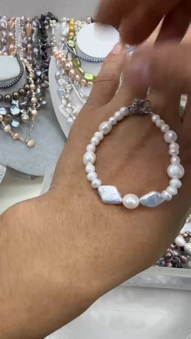 颈饰银S925镶嵌淡水珍珠1