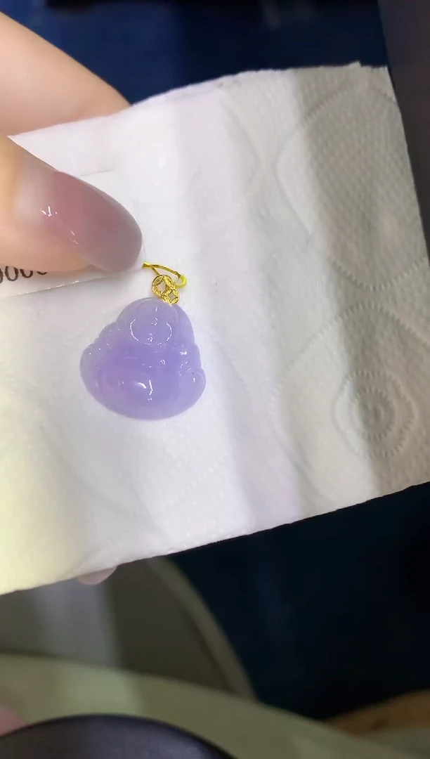 颈饰18K金镶嵌翡翠缅甸天然翡翠A货