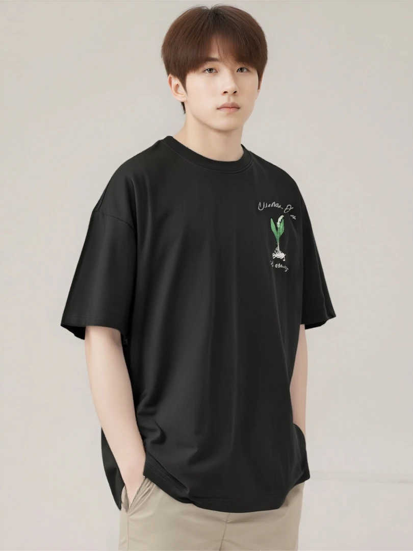 【Y9989】刺绣高级感轻奢短袖T恤