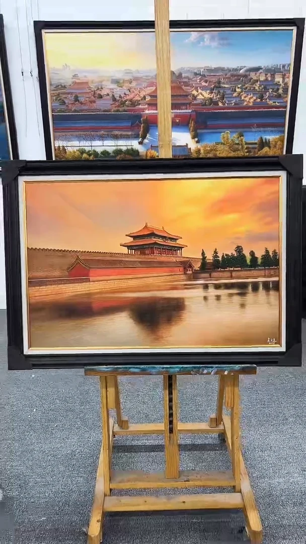 油画吴子逸-60x90-故宫-带框