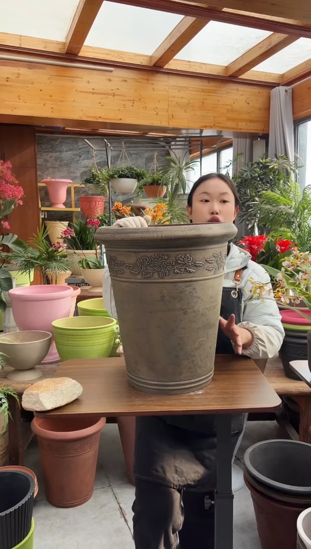 38*43/UK38/古铜色浮雕高花盆外贸尾单