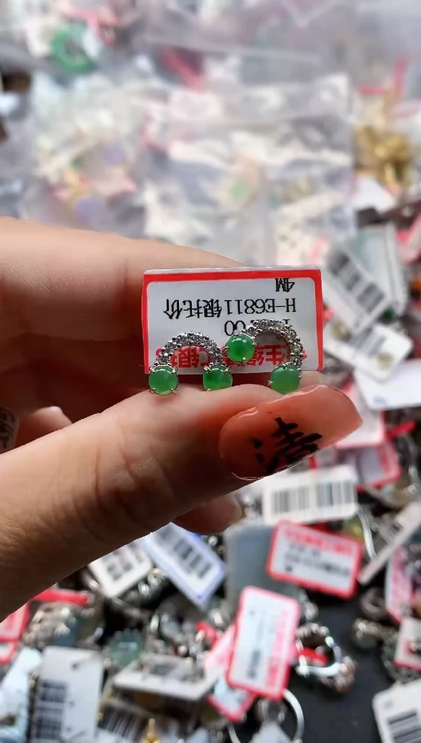 银S925镶嵌戒指翡翠天然A货缅甸翡翠