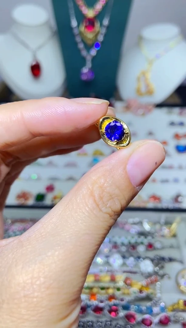 银S925镶嵌戒指烟晶1