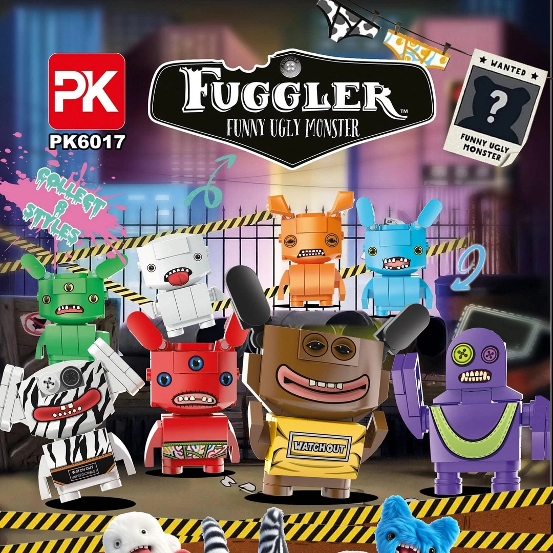 萌牙怪兽积木人偶模型益智拼装玩具办公室桌面精致摆件男女孩礼物