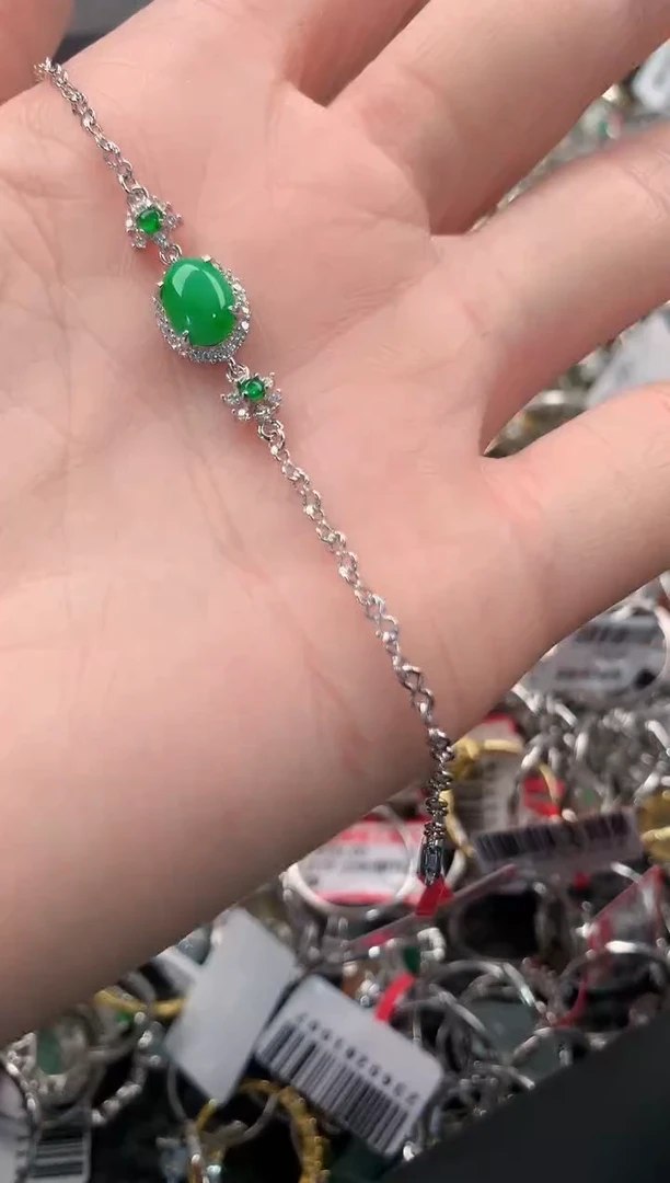 银S925镶嵌戒指翡翠77  9