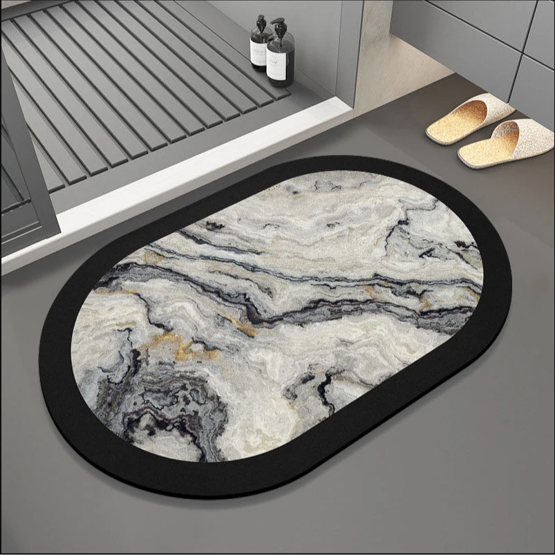 K063【50*80cm】硅藻泥地毯入户门口玄关地垫客厅卧室卫生间防滑垫