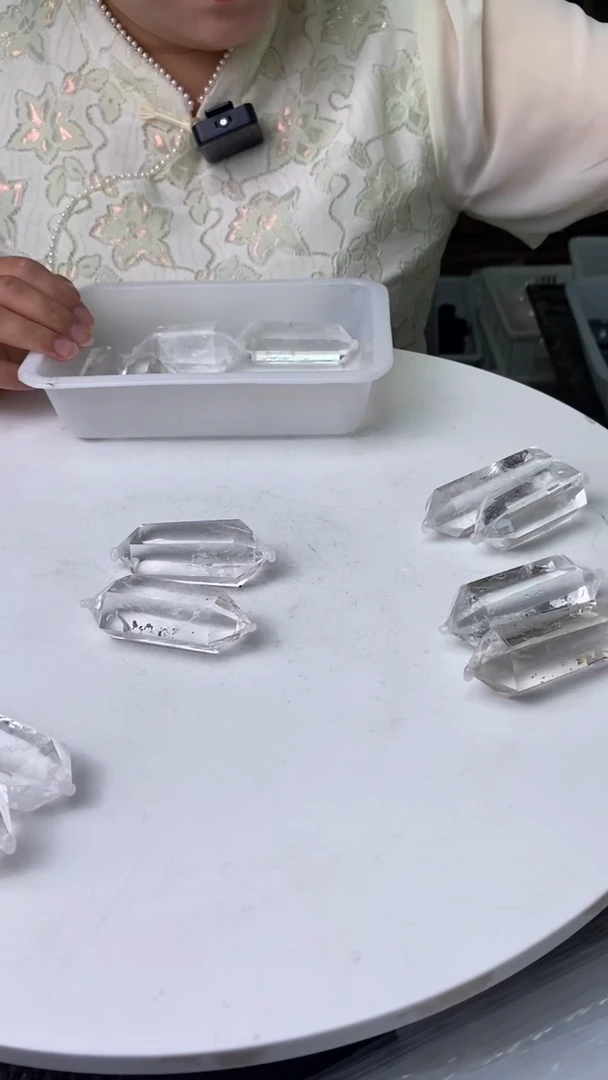 水晶珠宝半成品未镶嵌白水晶双尖（2）个装D109多样性发货