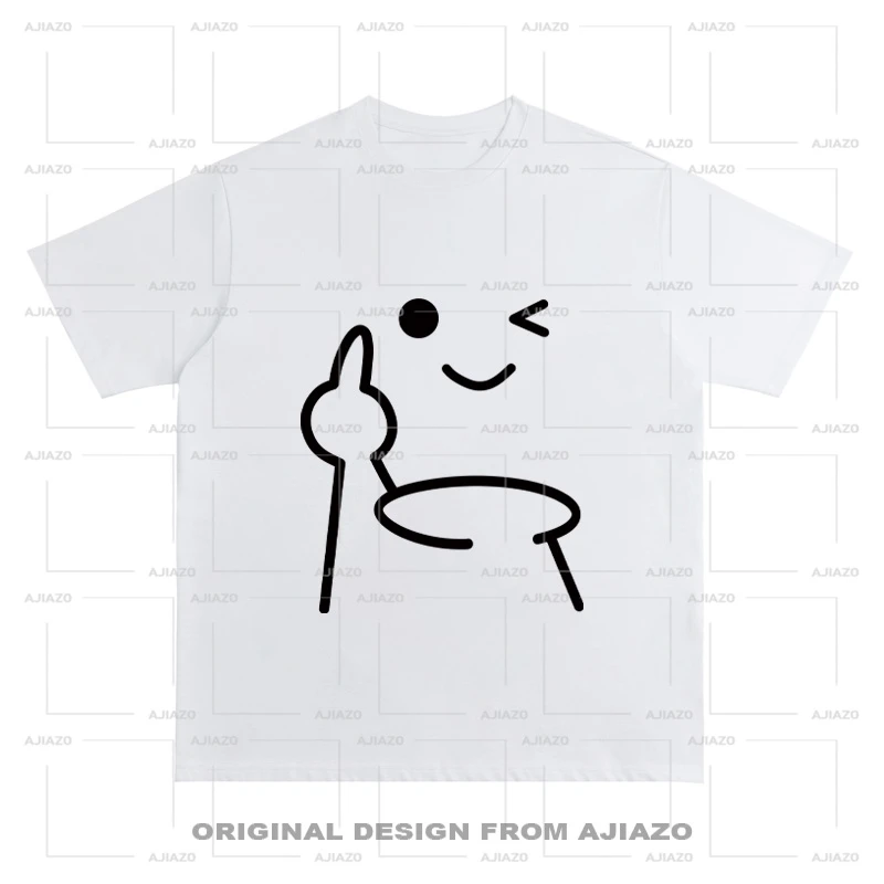 OFF M【友好手势】印花短袖T恤 复古重磅男女同款宽松百搭上衣