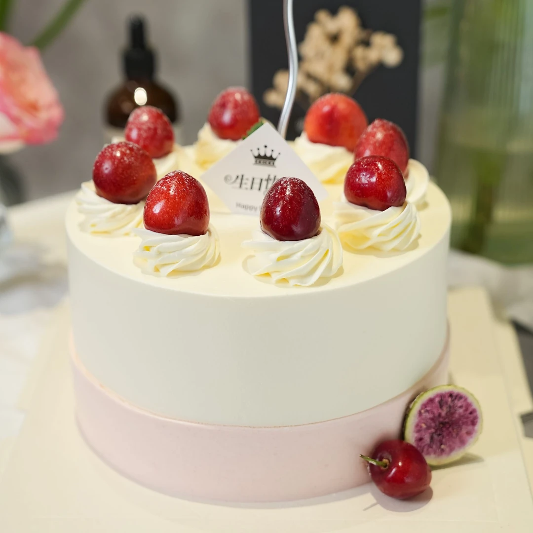 【配送到家】爵妙欧香樱香四溢双拼色奶油夹心水果送人樱桃生日蛋糕过纪念日