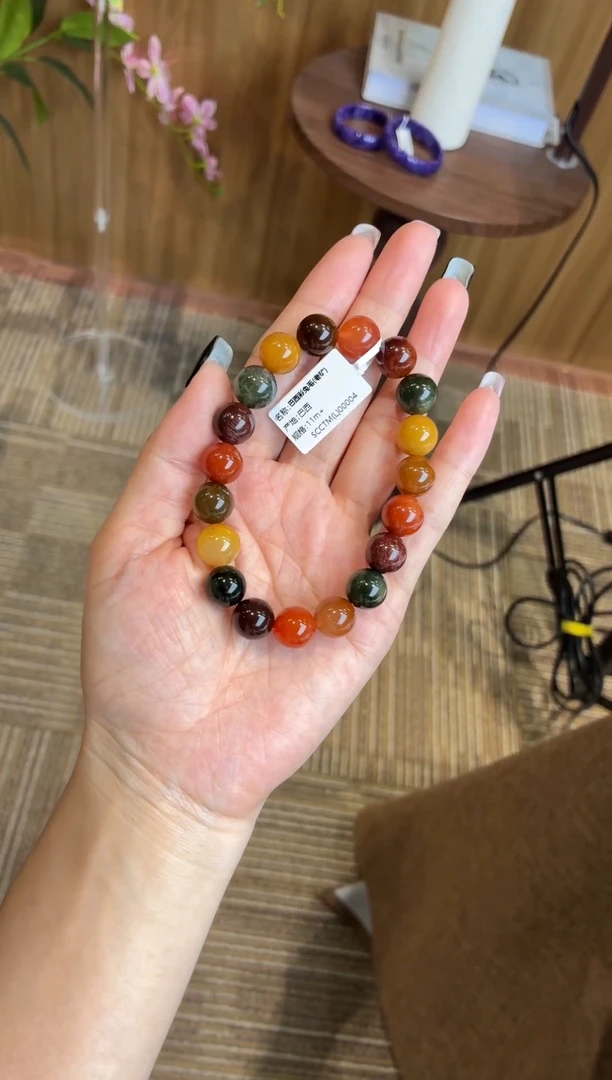 未镶嵌手串水晶巴西彩兔毛（老矿）11m+