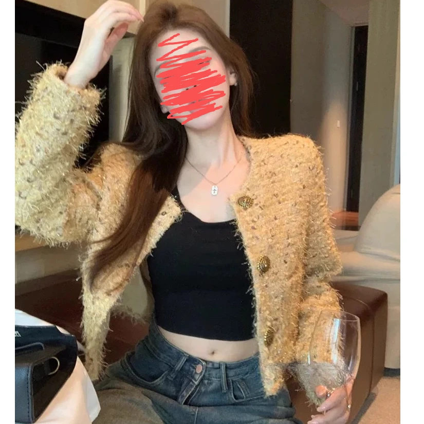 【嘎嘎推荐】法式高级短款轻奢小香风编织名媛外套轻奢百搭