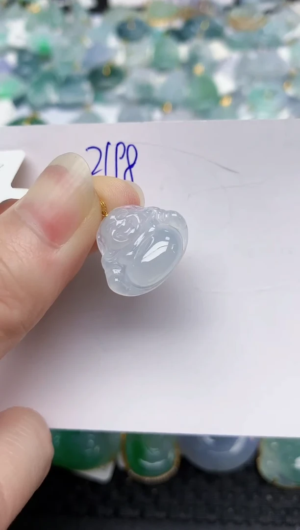 颈饰18K金镶嵌翡翠天然缅甸A货翡翠百元以上9元证书费自理