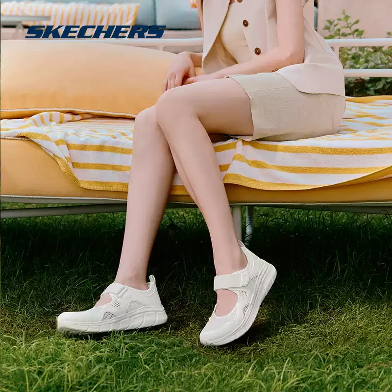 斯凯奇官方春夏透气单鞋玛丽珍女鞋轻便舒适运动休闲鞋117327
