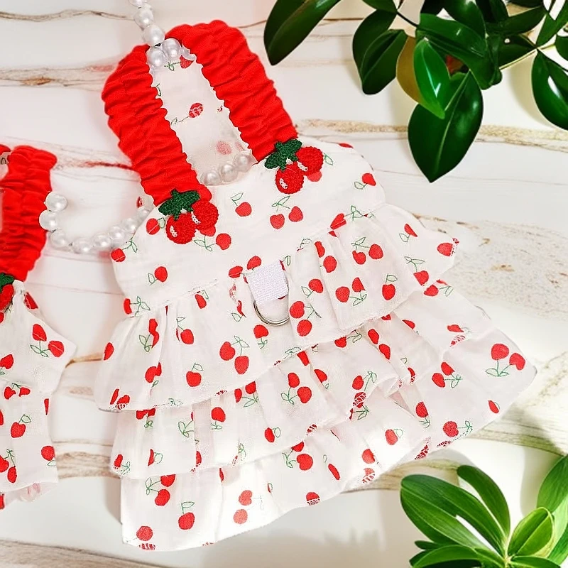 棉质宠物猫咪狗狗蛋糕连衣裙小中型犬春夏季透气泰迪比熊博美英短