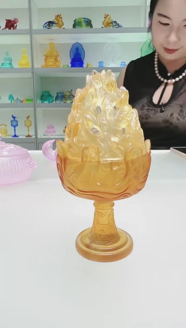 手工艺品琉璃古法琉璃博山炉