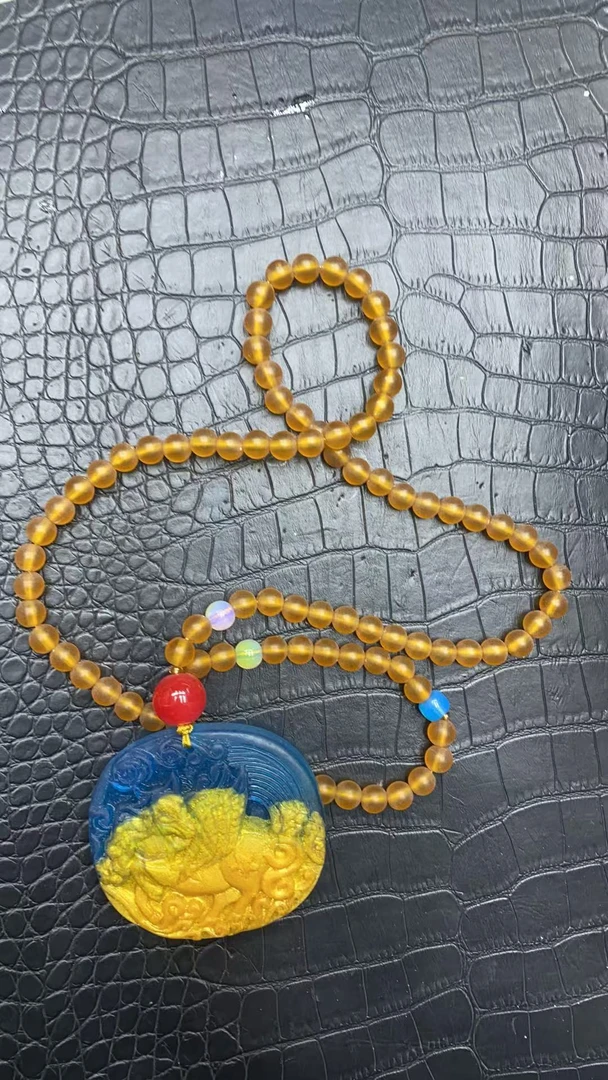 项链 A632 蓝黄吊坠  男女同款 时尚百搭