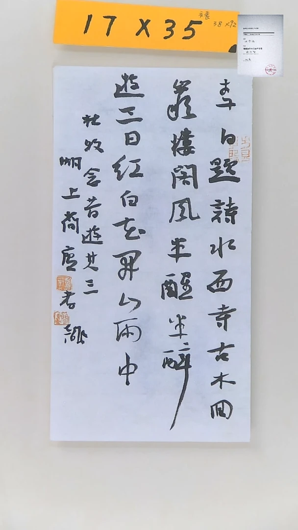 【闪购商品】书法江孝龙获奖字体念惜游17*35（无框）