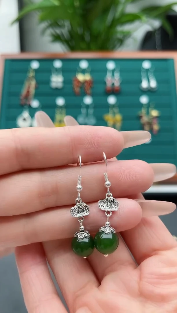 【闪购商品】玛瑙/玉髓耳饰银S925镶嵌680