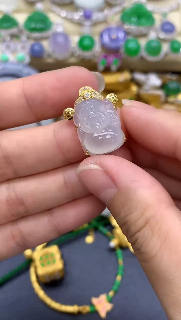 颈饰18K金镶嵌翡翠268-中国好珍宝