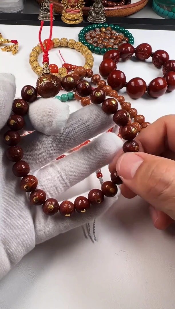 手串菩提足金镶嵌凤眼菩提