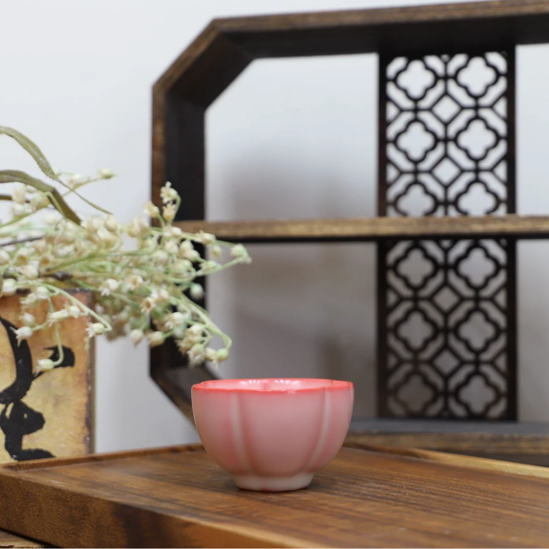 粉汝猪油冻红粉佳人五福杯