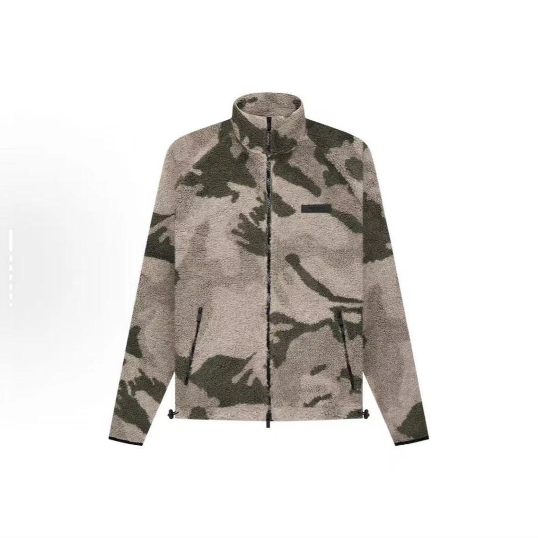 ESS 海报灰 迷彩 拉链摇粒绒带帽不带帽一起发卫衣  潮流服饰