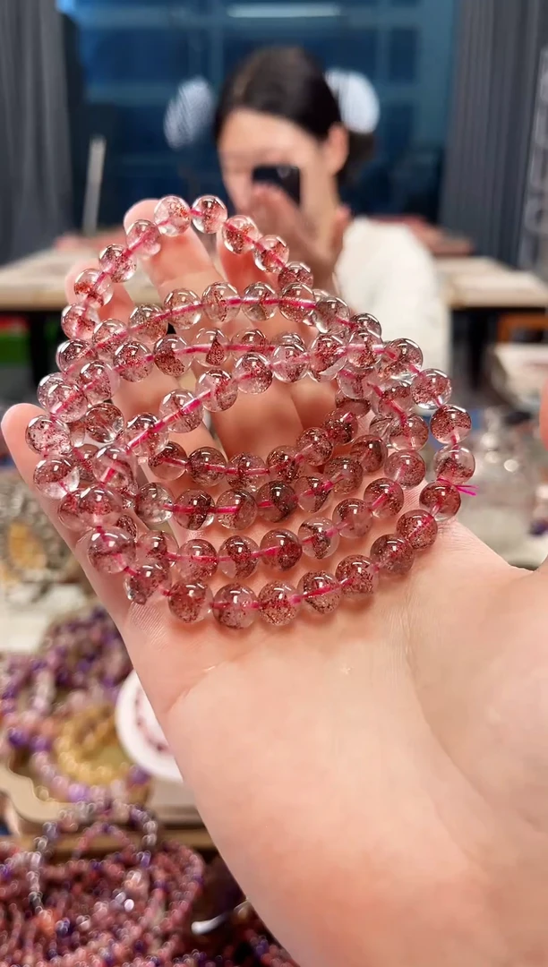 未镶嵌手串水晶金草莓超七单圈手串8mm【多样式发货】