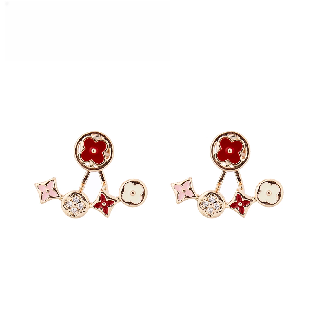 铜合金合成锆石耳饰 老花耳钉耳环耳饰D259