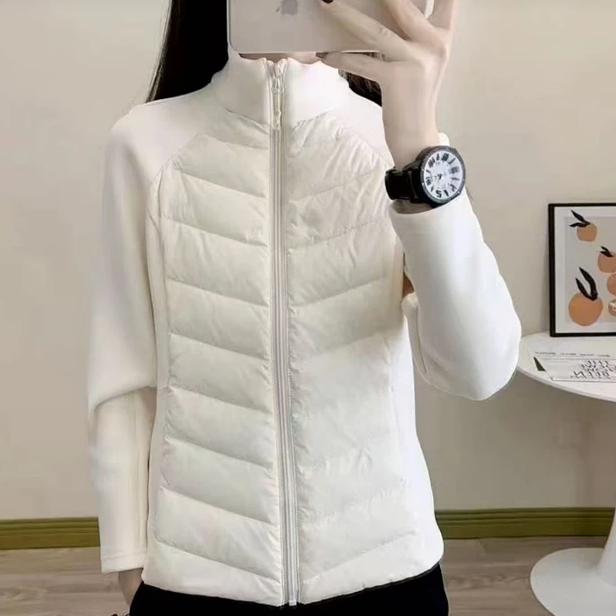 立领秋版修身时尚保暖拼接厚外套女