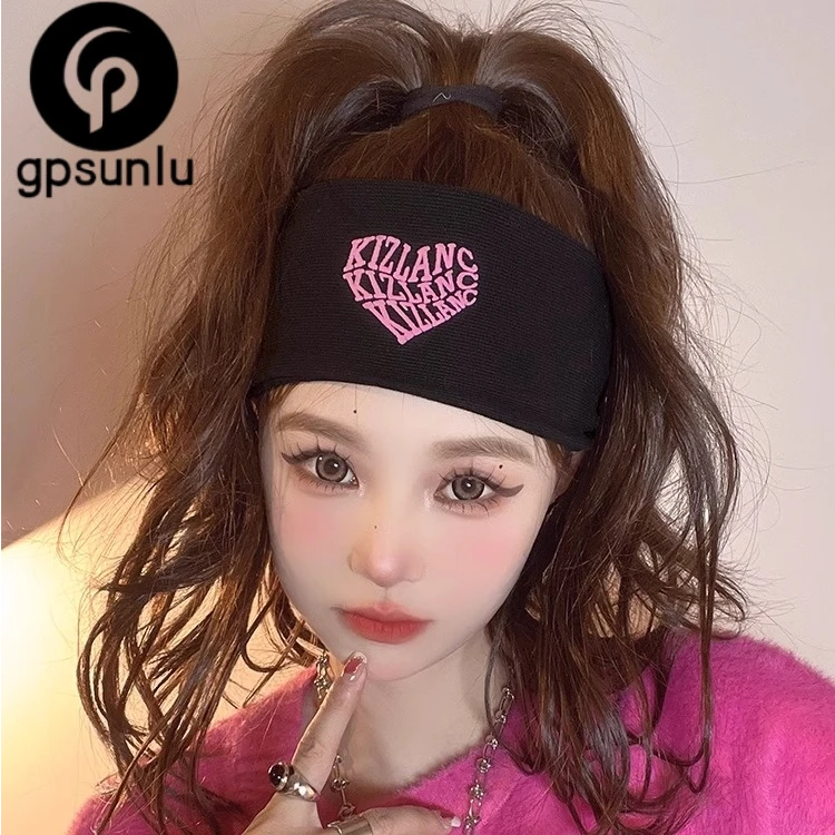 gpsunlu女宽边运动束发箍秋季跑步瑜伽发带字母头带月子头套头饰